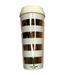 Kate Spade New York Kitchen | Kate Spade Travel Cup Tumbler W Lid Gold Stripe 16 | Color: Gold/White | Size: Os