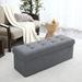 Ebern Designs Torryn Lift Off Storage Bench Linen/Upholstered in Gray | 15 H x 45 W x 15 D in | Wayfair 3D59657A9C664F74984B6DDBD2D43835