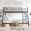 Isabelle & Max™ Twin-Over-Full Howse w/ Metal Frame & Ladder, Space-Saving Design Metal in Black | 58.66 H x 56.3 W x 77.95 D in | Wayfair