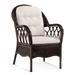 Braxton Culler Everglade Arm Chair Upholstered/Wicker/Rattan/Fabric in White/Brown | 40 H x 29 W x 33 D in | Wayfair 905-029/0863-91/JAVA