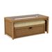 Braxton Culler Grand Water Point Coffee Table w/ Storage Rattan/Wicker/Glass in Brown | 21 H x 47 W x 23 D in | Wayfair 946-172/0863-93/HONEY