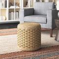 Joss & Main Whitfield 17.7" Wide Round Geometric Pouf Ottoman in Brown | 17.7 H x 17.7 W x 17.7 D in | Wayfair AF5D1F358376427BA1AD4E8D42BFA704