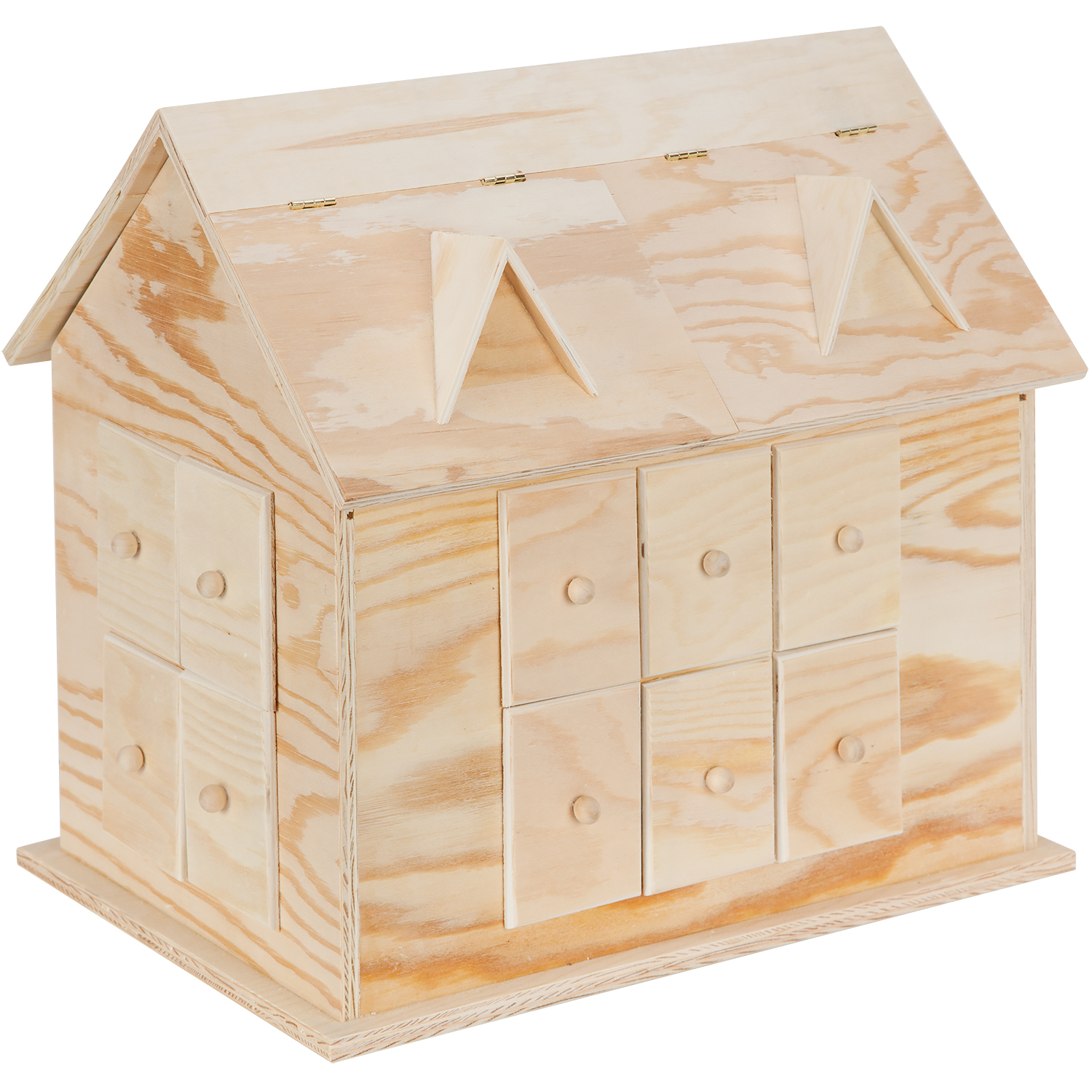 Calendrier de l'Avent "maisonnette", en bois, 33,5 x 22 x 31,5 cm
