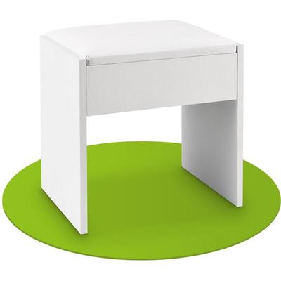 Juskys - Schminktisch Hocker Melly – Sitzhocker aus Holz mit gepolstertem Kissen & Bezug aus Image