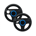 Old Skool Mario Kart Racing Wheel Compatible with Nintendo Wii and Wii U 2 Pack - Black