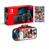 Nintendo Switch Super Mario Kart 8 Deluxe Bundle: Gray Joy-Con Improved Battery Life 32GB Console Super Mario Kart 8 Deluxe Game Disc and Travel Case