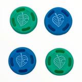 JenDore Blue Green Leaf Animal Crossing 4Pcs Silicone Thumb Grip Caps for Nintendo Switch