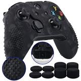 9CDeer Studded Protective Customize Transfer Printing Silicone Cover Skin Sleeve Case + 8 Thumb Grips Analog Caps for Xbox On