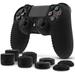 Fosmon PS4 Controller Skin with 8 Thumb Grips Anti-Slip Silicone Grip Cover Protector Case Compatible with Playstation PS4 Slim/PRO 4 DualShock Controller (Black)