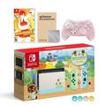 Nintendo Switch Animal Crossing Special Version Console Set Bundle With Fitness Boxing 2: Rhythm & Exercise And Mytrix Wireless Pro Controller and Accessories