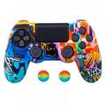 Zhongxinda For For PS4 Slim Pro Controller Skin Grip Cover Case Protective Silicone Gamepad Housing Shell + 2 Joystick Cap
