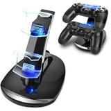 Visland Controller Charger Megadream 4 Charging Station for / Pro / Slim DualShock 4 Controller Dual USB Fast Charging Station Stand & LED Indicator Light