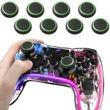 Fosmon (Set of 8) Analog Stick Joystick Controller Performance Thumb Grips for PS4 PS3 Xbox ONE ONE X ONE S 360 Wii U Nintendo Switch Pro (Black and Green)