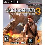 Used Uncharted 3: Drake s Deception PlayStation 3 With Manual and Case (Used)