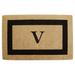 Heavy-duty Coir Fiber Single Black Framed Letter Monogrammed Doormat - 30 inches x 48 inches