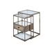 Stylish Nesting Tables Set, Clear Glass & Brass, 2 Piece Pack