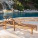 Perla Outdoor Acacia Wood Chaise Lounge with Cushion by Christopher Knight Home