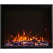 Smart 48â€� Fireplace â€“ includes a steel trim glass inlay 20 piece log set with remote and cord