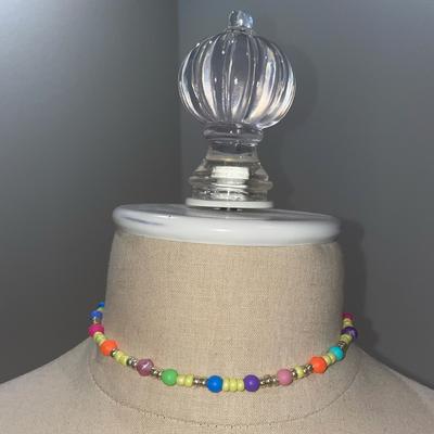 Brandy Melville Jewelry | Handmade Beaded Choker | Color: Blue/Yellow | Size: Os