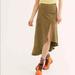 Free People Skirts | Free People Lola Suede Asymmetrical Skirt Size 4 | Color: Green | Size: 4