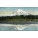 Mount Rainier National Park Washington Rainier Mirrored in Lake Spanaway Vintage Halftone (16x24 Giclee Gallery Art Print Vivid Textured Wall Decor)