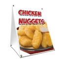 A-frame Sidewalk Chicken Nuggets Sign With Graphics On Each Side | 24 X 36 Print Size