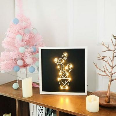 3D Wooden USB Night Light Carved Hollow Creative Table Lamp Decoration For Gifts 