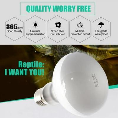 SM SunniMix 3 Pcs 50W E27 UVA+UVB Light Bulb Reptile Heat Emitter Brooder Heater Lamp Heat Lighting Basking Spot Lamp