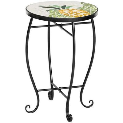 MOSAIC GARDEN STOOL SEAT ACCENT END TABLE Porch Deck Balcony Patio Plant Stand 