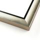 16x40 - 16 x 40 Stainless Steel Silver with Black Lip Solid Wood Frame with UV Framers Acrylic and