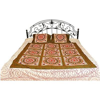 Batik Tapestry Cotton Bedspread 108 x 108 Queen-King Green