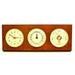 Bey-Berk International Quartz Clock Tide Clock & Barometer with Thermometer - Oak Wood