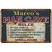 Marco s Man Cave Rules Chic Rustic Green Sign Home 16 x 24 Matte Finish Metal 116240049207