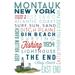 Montauk New York Typography (16x24 Giclee Gallery Art Print Vivid Textured Wall Decor)