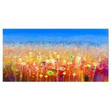 DESIGN ART Designart Abstract Flower Field Watercolor Modern Floral Wall Art Canvas 32 in. wide x 16 in. high - 1 Panel