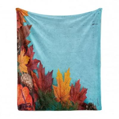 Burnt Orange Orange Cozy Plush for Indoor and Outdoor Use Ambesonne Leaves Soft Flannel Fleece Throw Blanket 50 x 60 Watercolor Effect Autumn Season Maple Leaf Pattern Canadian Foliage 