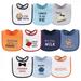 Hudson Baby Infant Boy Cotton Terry Drooler Bibs with Fiber Filling 10pk Boy Muffin One Size