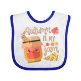 Inktastic Autumn Is My Jam with Cute Jar and Fall Leaves Boys or Girls Baby Bib