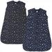 Hudson Baby Infant Premium Quilted Sleeveless Sleeping Bag and Wearable Blanket Metallic Stars 0-6 Months