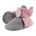 Hudson Baby Infant and Toddler Girl Cozy Fleece Booties Light Pink Heather Gray 6-12 Months