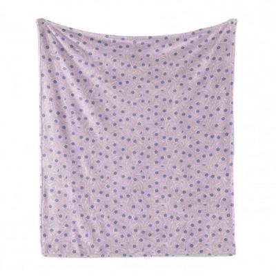 Gardening Theme Illustration of Lilac Flowers Pattern Romantic Botany Design Print Cozy Plush for Indoor and Outdoor Use 60 x 80 Lilac White Ambesonne Flowers Soft Flannel Fleece Throw Blanket 