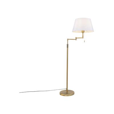 Stehlampe Bronze mit weißem Schirm und verstellbarem Arm - Ladas Deluxe