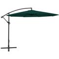 Anself Offset Cantilever Umbrella 137.8 Inches Green with 8 Ribs for Garden Deck Backyard Pool and Beach