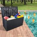 Ktaxon 120gal Garden Plastic Storage Deck Box Chest Tools Black