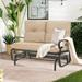 SUNCROWN Outdoor Patio Swing Glider Bench Rocking Loveseat for 2 Person Brown