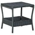 Dcenta Garden Table Square Poly Rattan Steel Frame Patio Coffee Side Table for Backyard Poolside Balcony Indoor Outdoor Use Furniture 17.7 x 17.7 x 18.3 Inches (W x D x H)