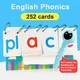 Cartes Flash de calendrier pour enfants 252 pièces de Phonics anglais + 1 pièce de support cartes
