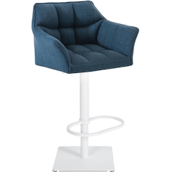 CLP Barhocker Damaso Stoffbezug blau/weiß