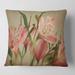 Designart 'Retro Alstroemeria Flower' Traditional Printed Throw Pillow