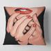 Designart 'Portrai Of A Young Modern Woman' Modern Printed Throw Pillow